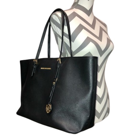 Michael Kors Jet Set Medium Saffiano Leather Top Zip Tote - Picture 1 of 12